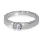 Iselin alliansering i hvitt gull med diamant - 8501015