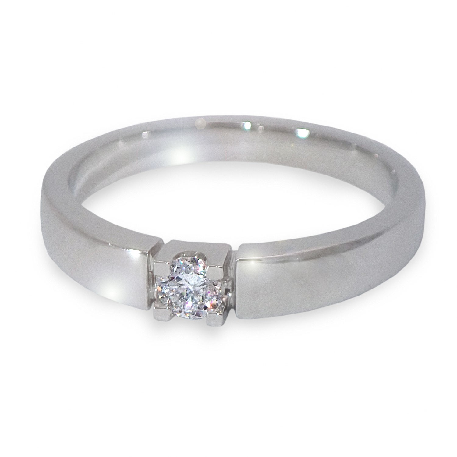 Iselin alliansering i hvitt gull med diamant - 8501015