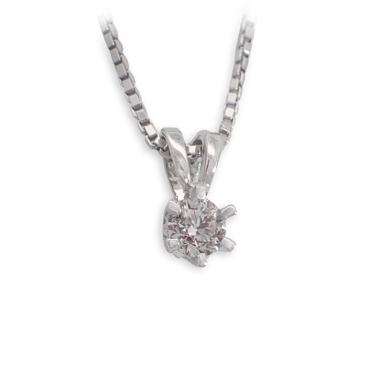 Diamantsmykke i hvitt gull med 0,25 ct TW-Si - 13990025
