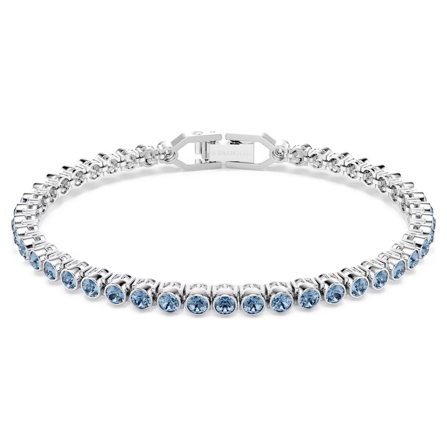 Swarovski armbånd Imber Emily Tennis bracelet Round cut, Blue, Rhodium plated - 5734239
