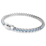 Swarovski armbånd Imber Emily Tennis bracelet Round cut, Blue, Rhodium plated - 5734239