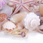 Gullring 14 kt med ametyst - bur585706a