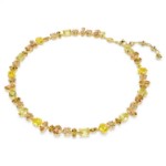 Swarovski collier Gema Tennis necklace Mixed cuts, Yellow, Gold-tone plated - 5718071
