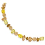 Swarovski collier Gema Tennis necklace Mixed cuts, Yellow, Gold-tone plated - 5718071
