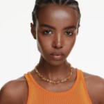 Swarovski collier Gema Tennis necklace Mixed cuts, Yellow, Gold-tone plated - 5718071