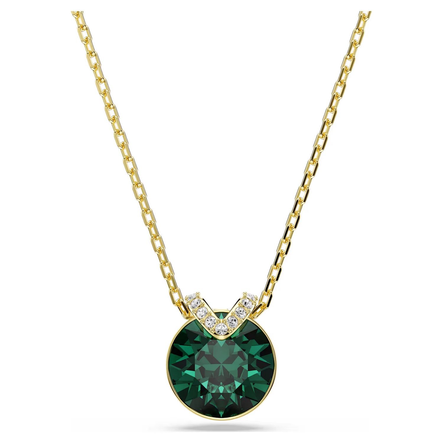 Swarovski smykke Bella V pendant Round cut, Green, Gold-tone plated - 5735387