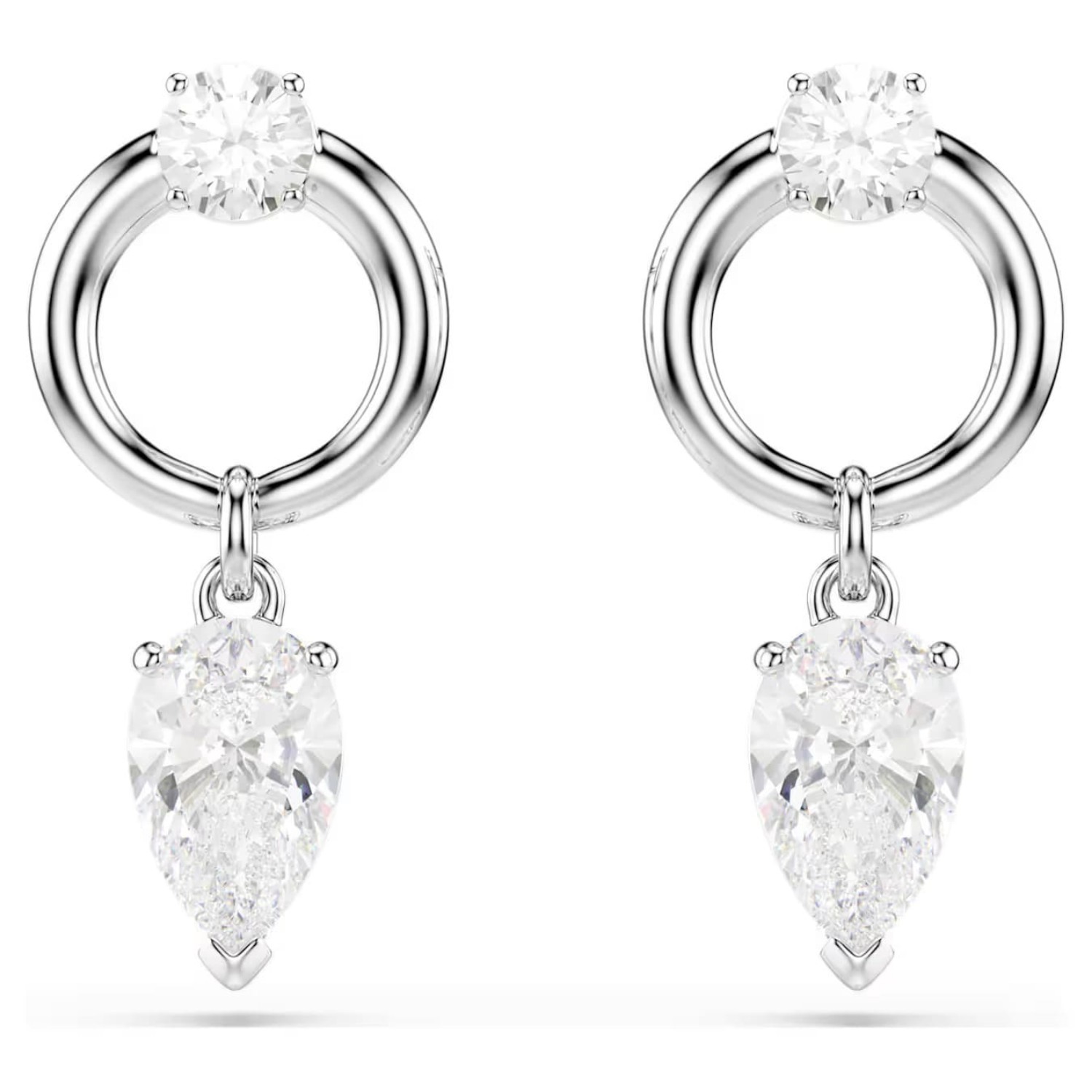 Swarovski øredobber Mesmera drop earrings Mixed cuts, White, Rhodium plated - 5723177