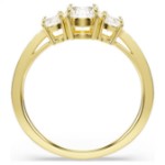 Swarovski Stilla Attract ring Round cut, White, Gold-tone plated - 5723294