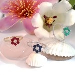 Diamantring med rubin og diamanter 0,03 ct W-Si - bur615219g