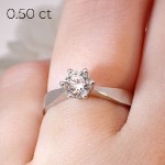 Forlovelsesring Margrete med Oval Lab Grown diamant i 0,40 ct og River (D) -VS1 - LAB1611640RVHV