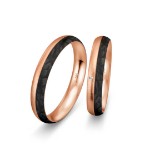 Gifteringer i roségull med carbon - 4981460