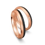 Gifteringer i roségull med carbon - 4981460