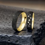 Gifteringer med carbon, diam. 0.091 ct, 6 mm. Carbon - 4981452
