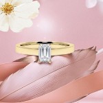 Forlovelsesring med Lab Grown diamant i smaragd slip - 0,70 ct River - VS - 200625