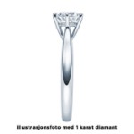 Diamantring forlovelsesring med 0,40 ct River (E)–VS2 i 14kt gull. Leticia - 18007040hv
