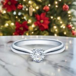 Diamantring forlovelsesring med 0,40 ct River (E)–VS2 i 14kt gull. Leticia - 18007040hv