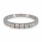 Iselin alliansering i hvitt gull med 5 diamanter - 8505050