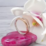 Diamantring med diamant 0,05ct i 14kt gull, tofarget - 5670005