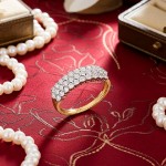 Diamantring i 14kt gult gull med 0,10 ct W-Si - 57336