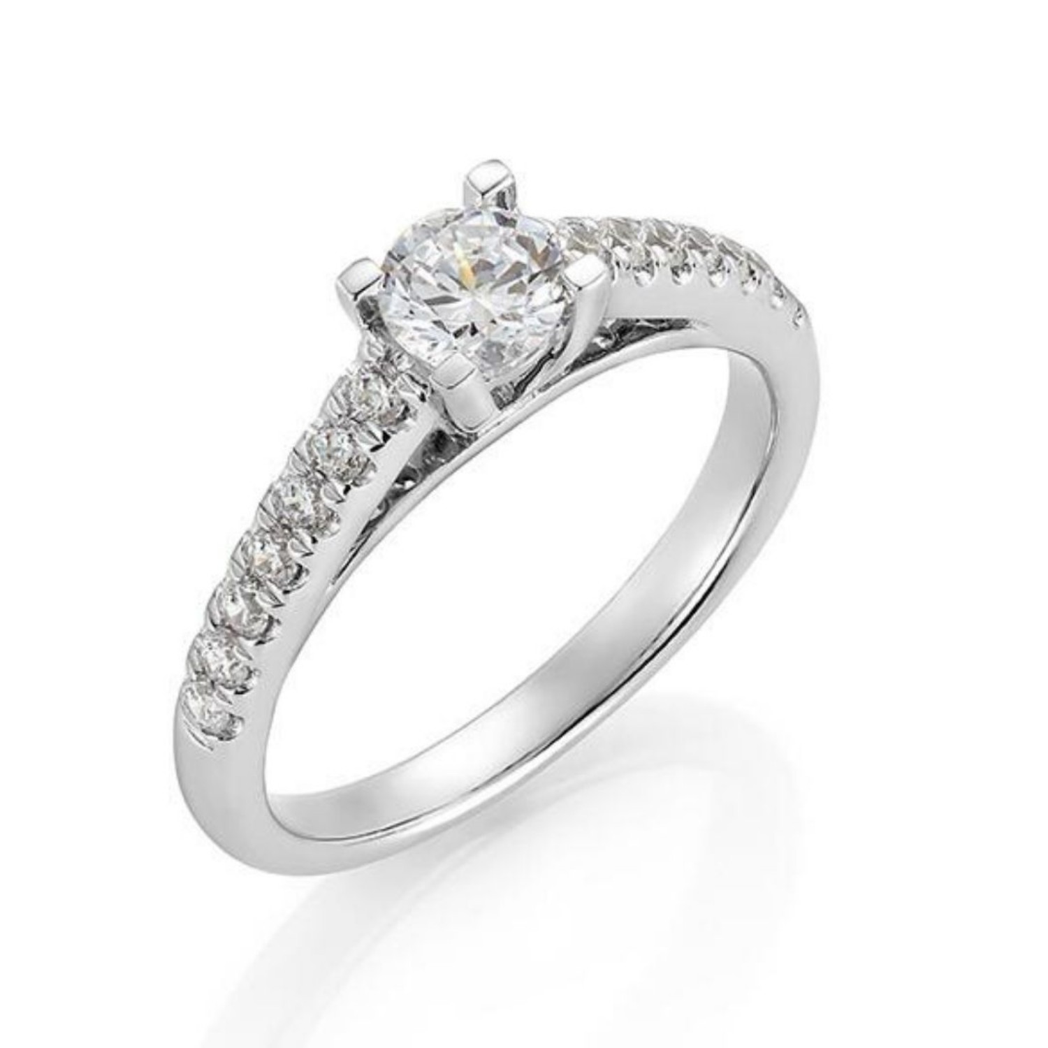 Kjærlighetsring i 14kt hvitt gull med 0,44 ct W-Si - 57205