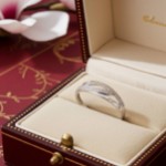 Ring i hvitt gull med zirkonia - 630430