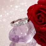 Iselin alliansering i hvitt gull med diamanter- 8505010