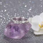 Alliansering i hvitt gull med tre diamanter - 8503050