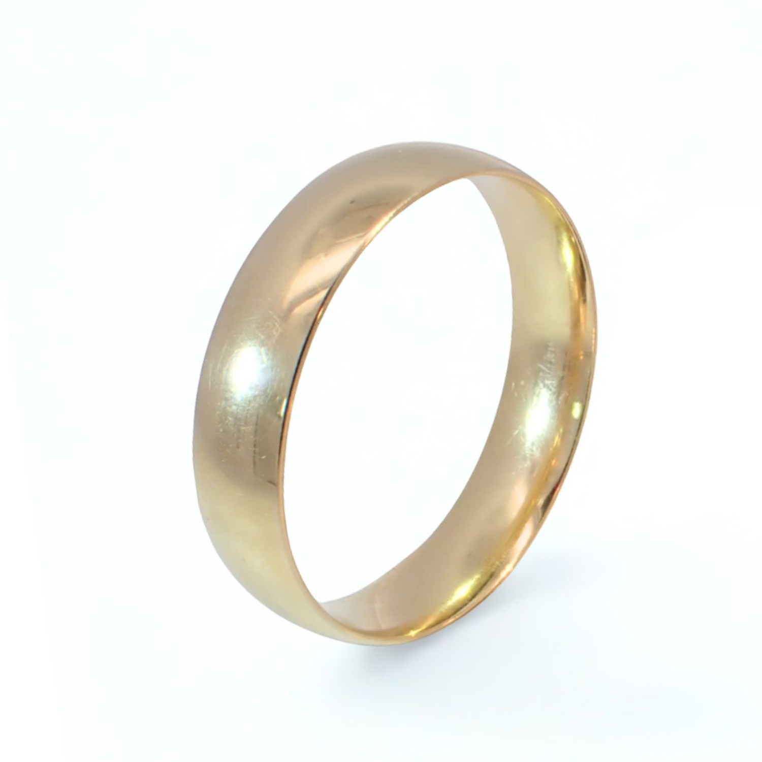 Giftering i gult gull 14kt, 5 mm, modell 167. RUBIN - 1250