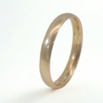 Giftering i gult gull 14kt, 3 mm, modell 167. RUBIN - 1230