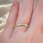 Giftering i gult gull 14kt, 3 mm, modell 167. RUBIN - 1230