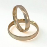 Giftering i gult gull 14kt, 3.5 mm, modell 167. RUBIN - 1235