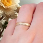 Giftering i gult gull 14kt, 3.5 mm, modell 167. RUBIN - 1235