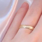 Giftering i gult gull 14kt, 3.5 mm, modell 167. RUBIN - 1235