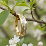 Diamantring i 14kt gult gull med 0,03 ct W-Si - 57281