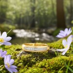 Diamantring i 14kt gult gull med 0,03 ct W-Si - 57281