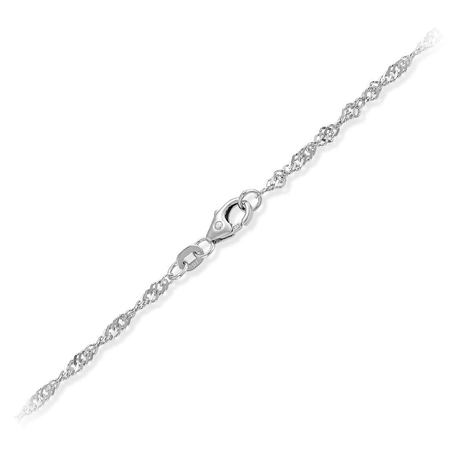 Kjede Singapore i hvit gull, 2,2 mm /42 cm - 18HV2242