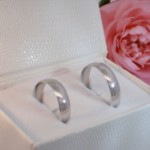 Giftering i platina 950, 5 mm. RUBIN modell 167 - 1050