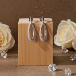 Gulløredobber i 14 kt gull med diamanter 0,04 ct - bur110224