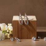 Gulløredobber i 14 kt gull med diamanter 0,04 ct - bur110224