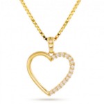 Smykke Hjerte i gult gull med zirkonia stener - 52444