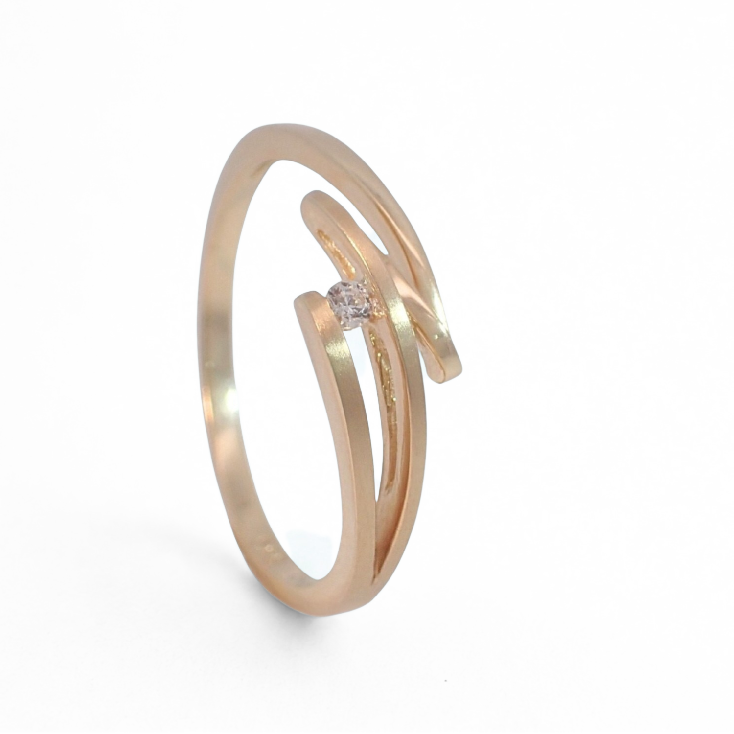 Gullring i 14kt gult gull med zirkonia - 50006221050