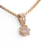 Diamantsmykke Sitara i gult gull med 0,15 ct W-Si-3221150