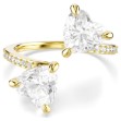 Swarovski Mesmera open ring Heart cut, Pavé, White, Gold-tone plated - 5733479