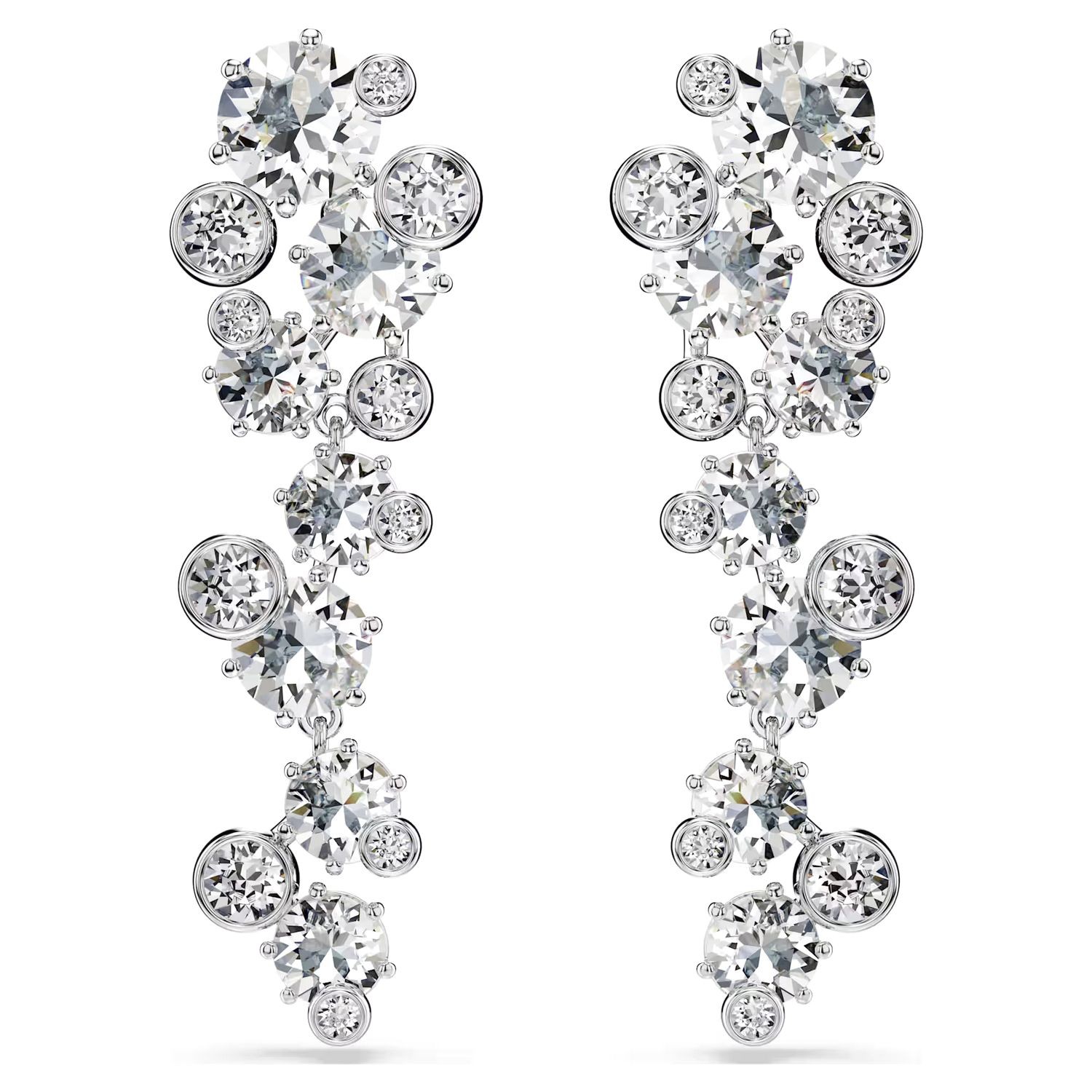 Swarovski Constella drop earrings Mixed cuts, White, Rhodium plated - 5732252