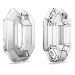 Swarovski Lucent hoop earrings Octagon shape, Small, White - 5696289