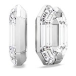 Swarovski Lucent hoop earrings Octagon shape, Small, White - 5696289