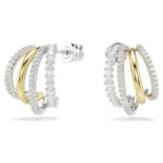 Swarovski øredobber Hyperbola hoop earrings Mixed cuts, Mini, White, Mixed metal finish - 5689718