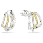 Swarovski øredobber Hyperbola hoop earrings Mixed cuts, Mini, White, Mixed metal finish - 5689718