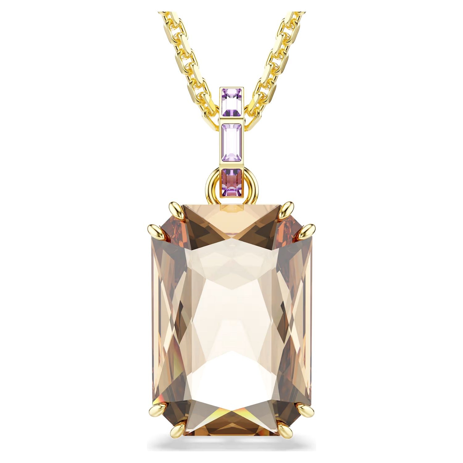 Swarovski smykke Millenia pendant Octagon cut, Caramel, Gold-tone plated - 5725752