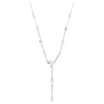 Swarovski collier Constella Y necklace Crystal pearl, Round cuts, White, Rhodium plated - 5711830
